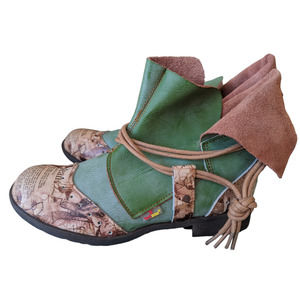 New TMA EYES Women's Leather Tie Accent Slip On Boot sz 7 Women's